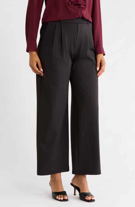 Adjustable Waist Wide Leg Knit Pants