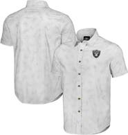NFL X DARIUS RUCKER Men's NFL x Darius Rucker Collection by Fanatics White Las Vegas Raiders Woven Short Sleeve Button Up Shirt