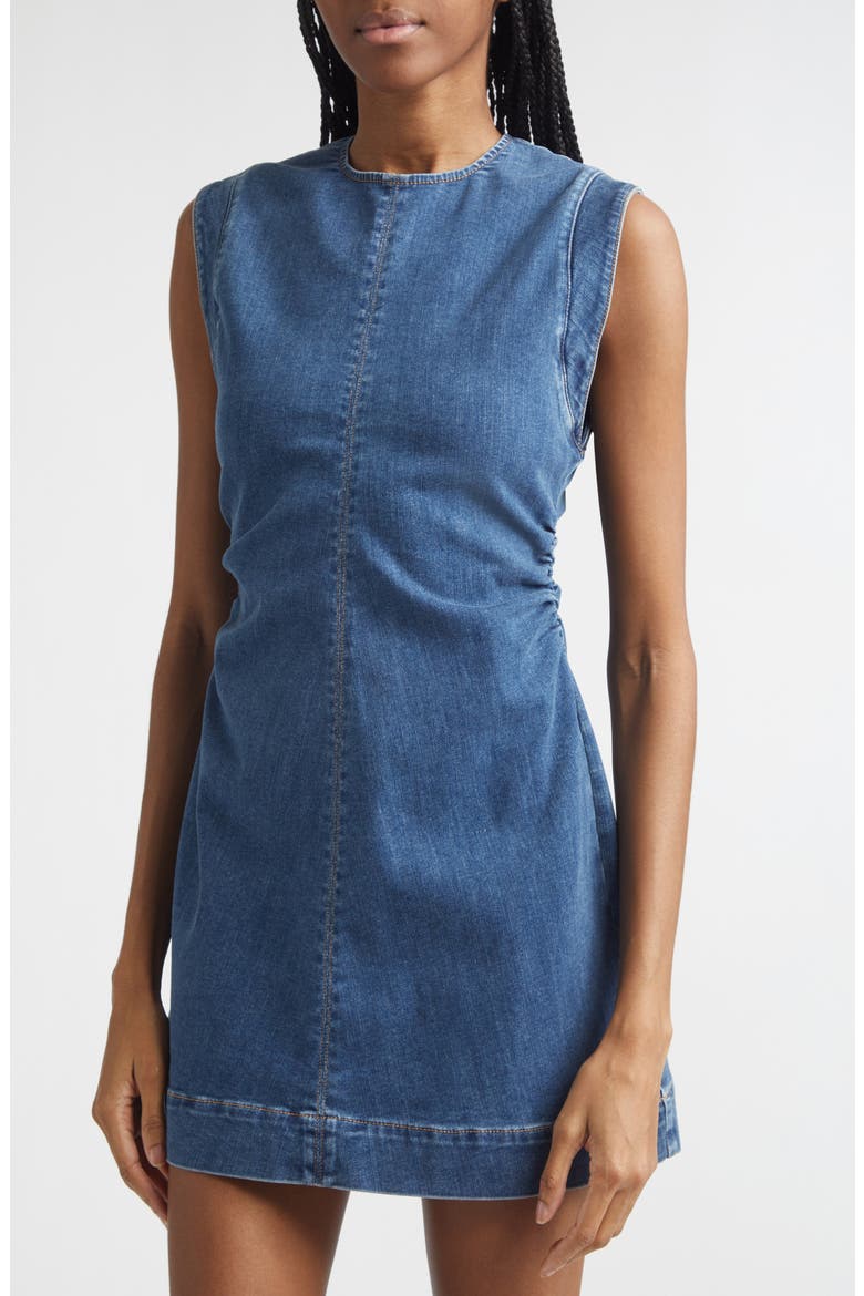 Imara Denim Minidress, Alternate, color, DARK BRIGHT BLUE