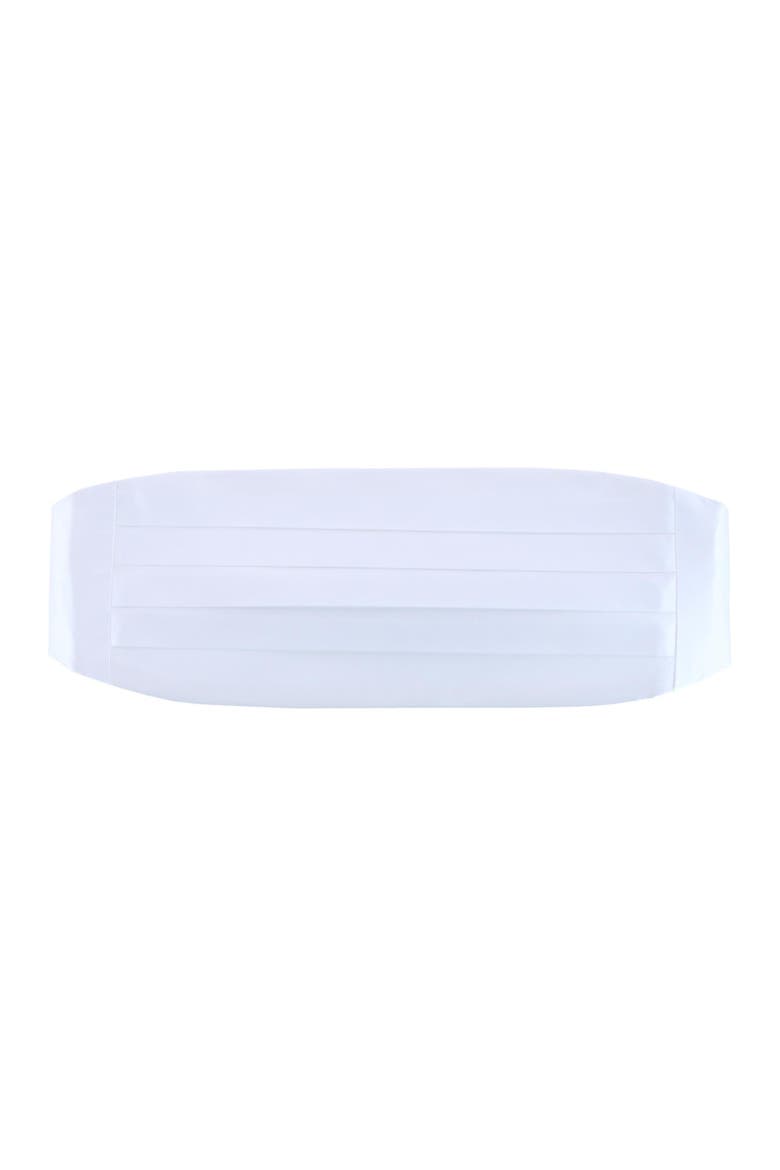 Sutton Solid Color Silk Cummerbund, Main, color, White