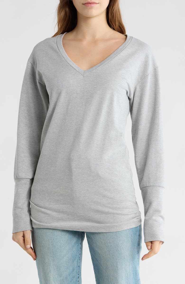 GO COUTURE V-Neck Dolman Sleeve Sweater, Main, color, Moonstruck