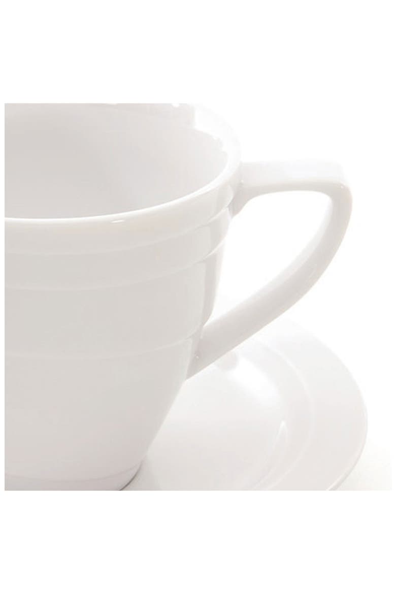 Essentials 4-Piece Tea Cup & Saucer Set, Alternate, color, WHITE