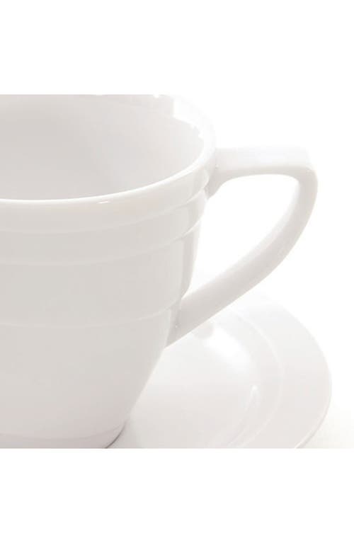 Berghoff Essentials Set Of 4 Porcelain Cup & Saucer Set In White