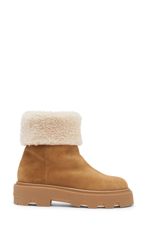 Moncler Aurea Shearling-lined Suede Ankle Boots In Multi