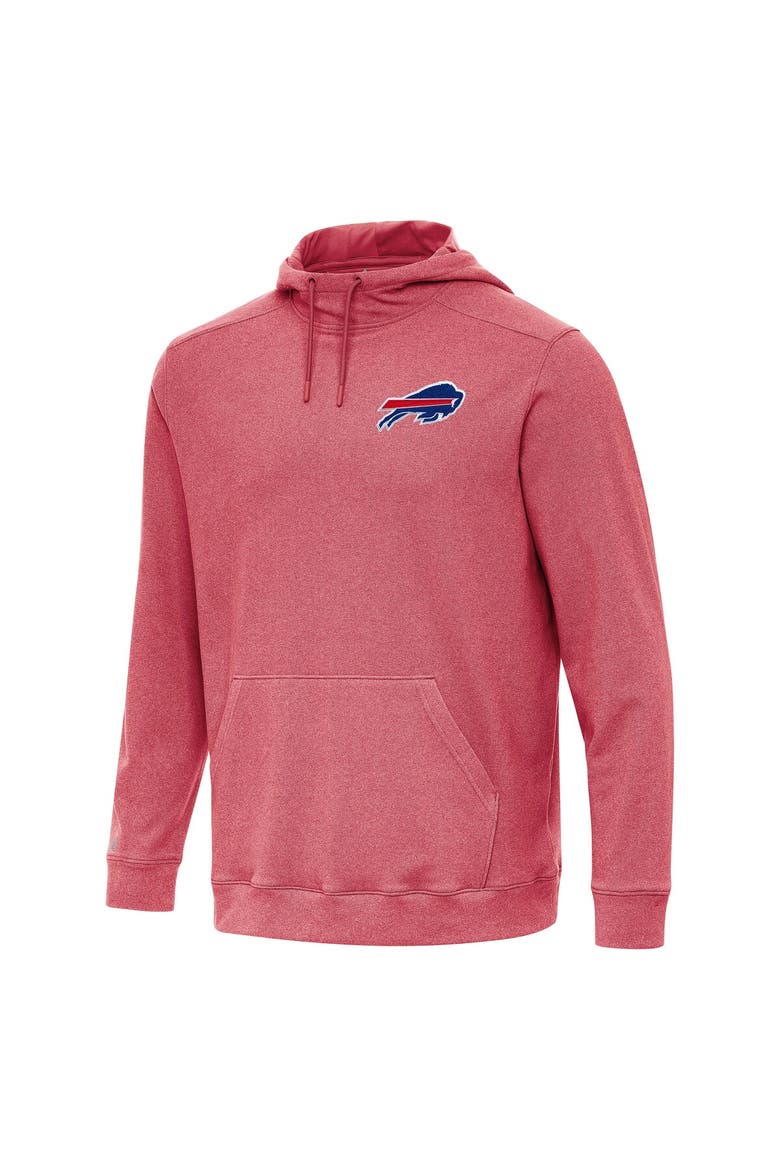 Men's Antigua Heather Red Buffalo Bills Cloud Pullover Hoodie, Alternate, color, Heather Red