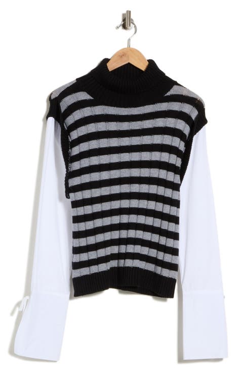 Paola Mixed Media Cotton & Wool Sweater