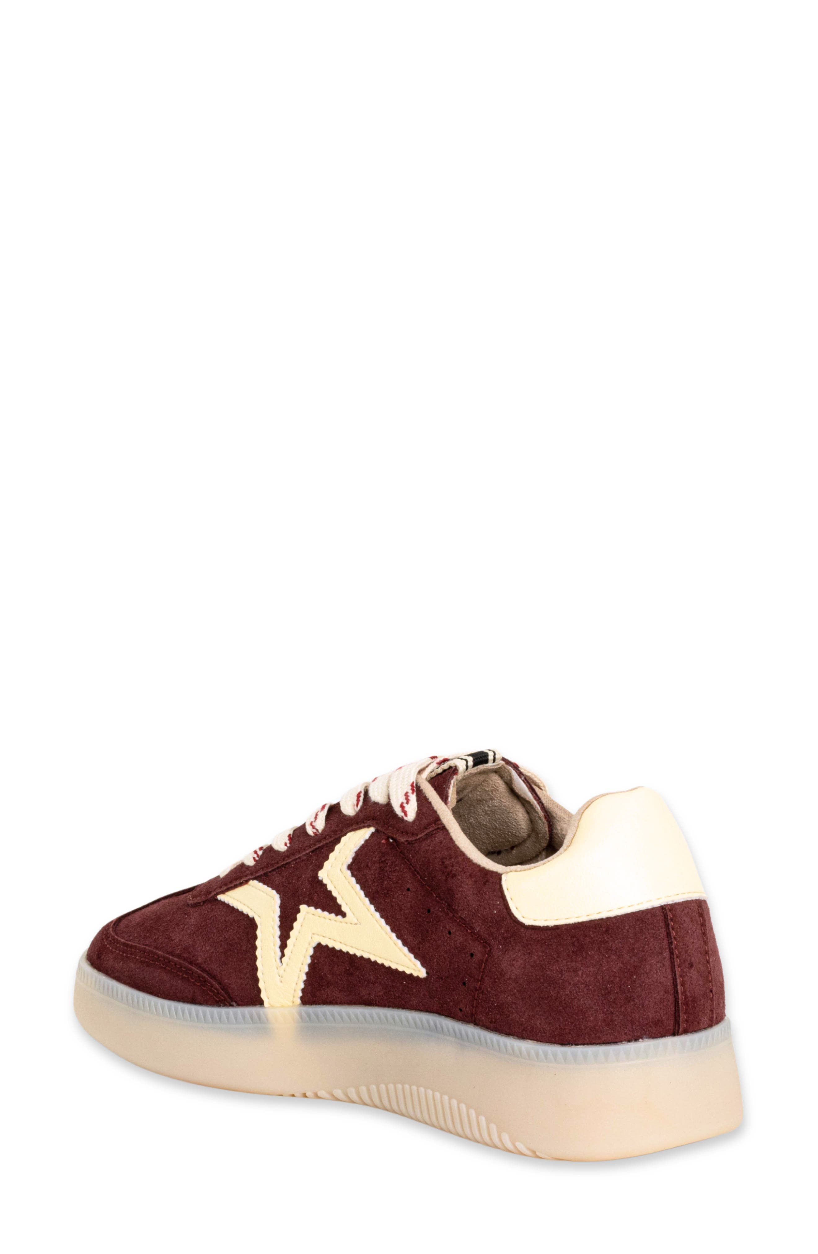Peaches Sneaker, Alternate, color, DARK RED SUEDE