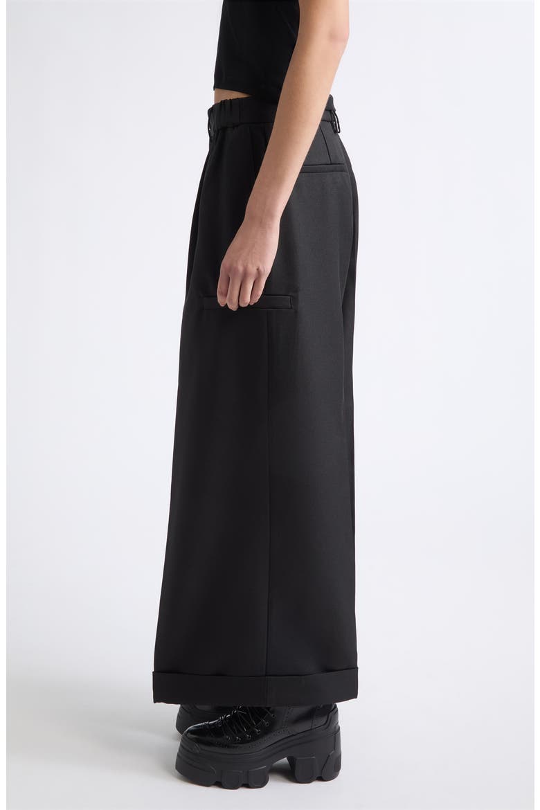 Pointy Tailored Twill Wide Leg Pants, Alternate, color, BLACK