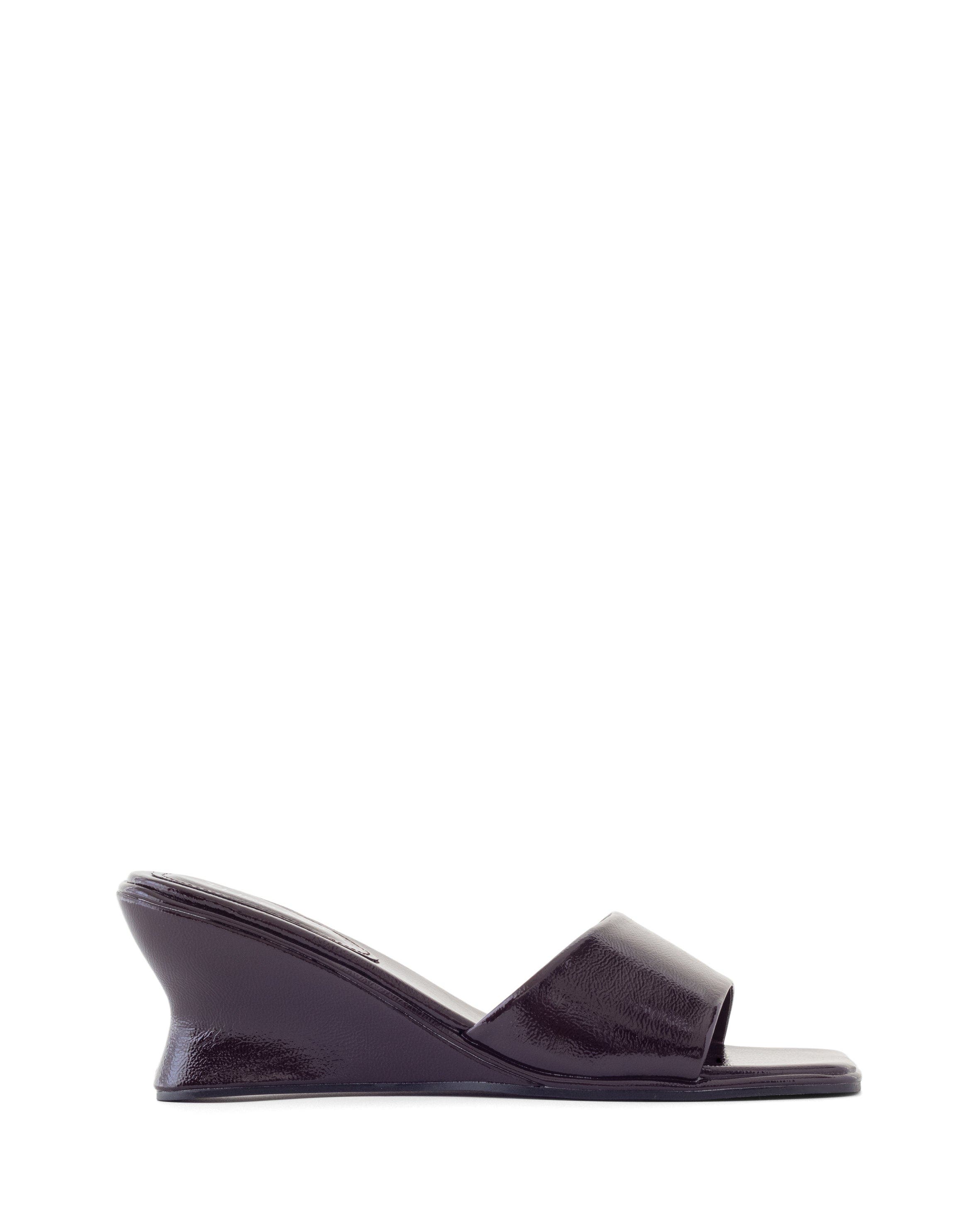 Lafayette Square-Toe Wedge Slide Sandal, Alternate, color, Port Crinkled Patent Pu