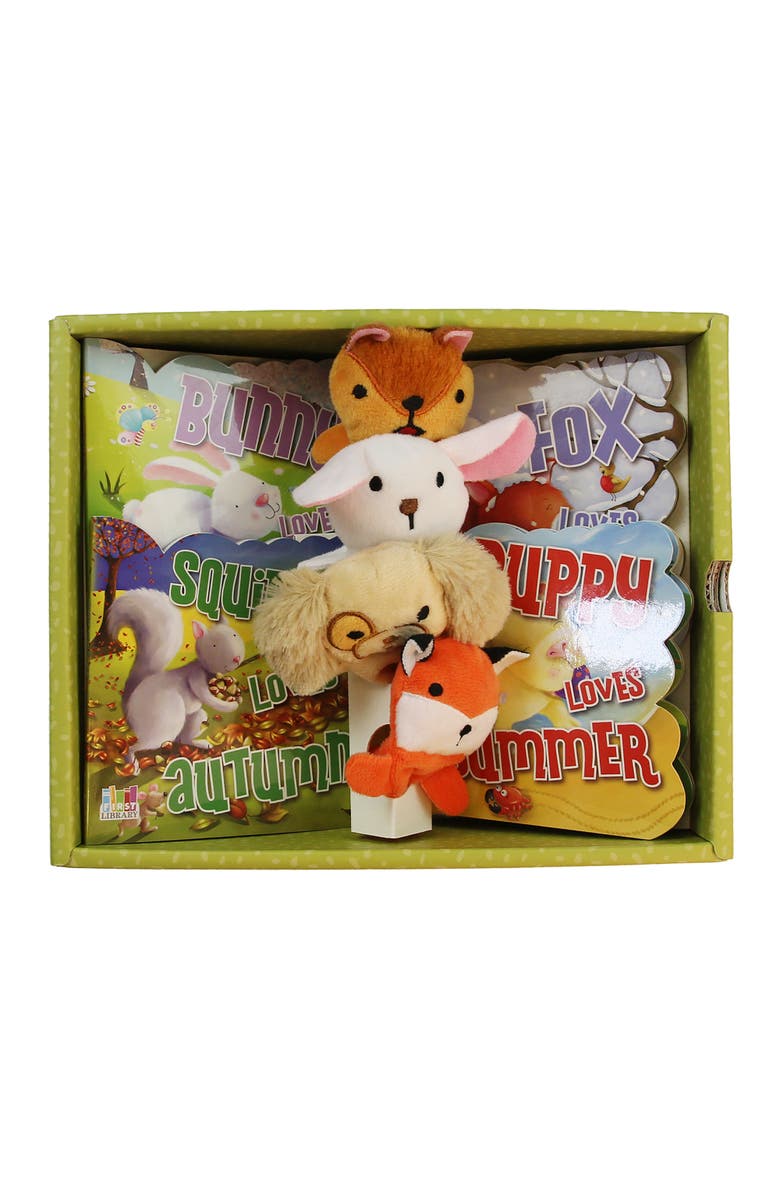 First Library Four Seasons 4 Diecut Board Books With Finger Puppets, Alternate, color, Multicolored