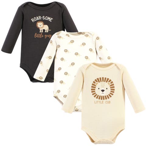 Essential Long-Sleeve Cotton Bodysuit Triple Set