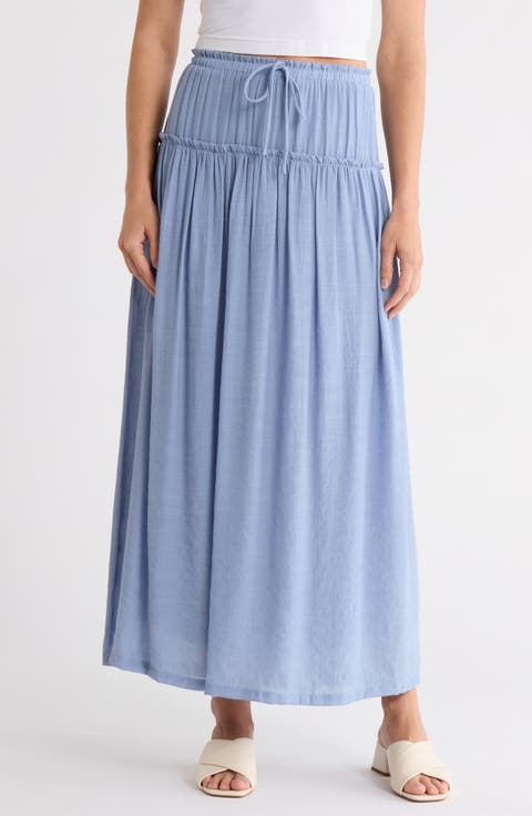 Ruffle Edge Maxi Skirt