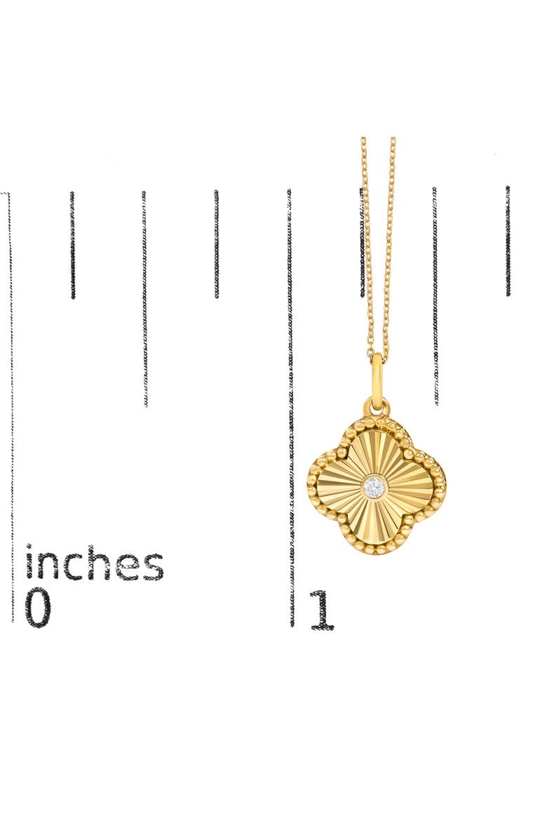 Gold Colure Code Haus of Brilliance 10k Gold Diamond Accent Clover Fluted Pendant ...