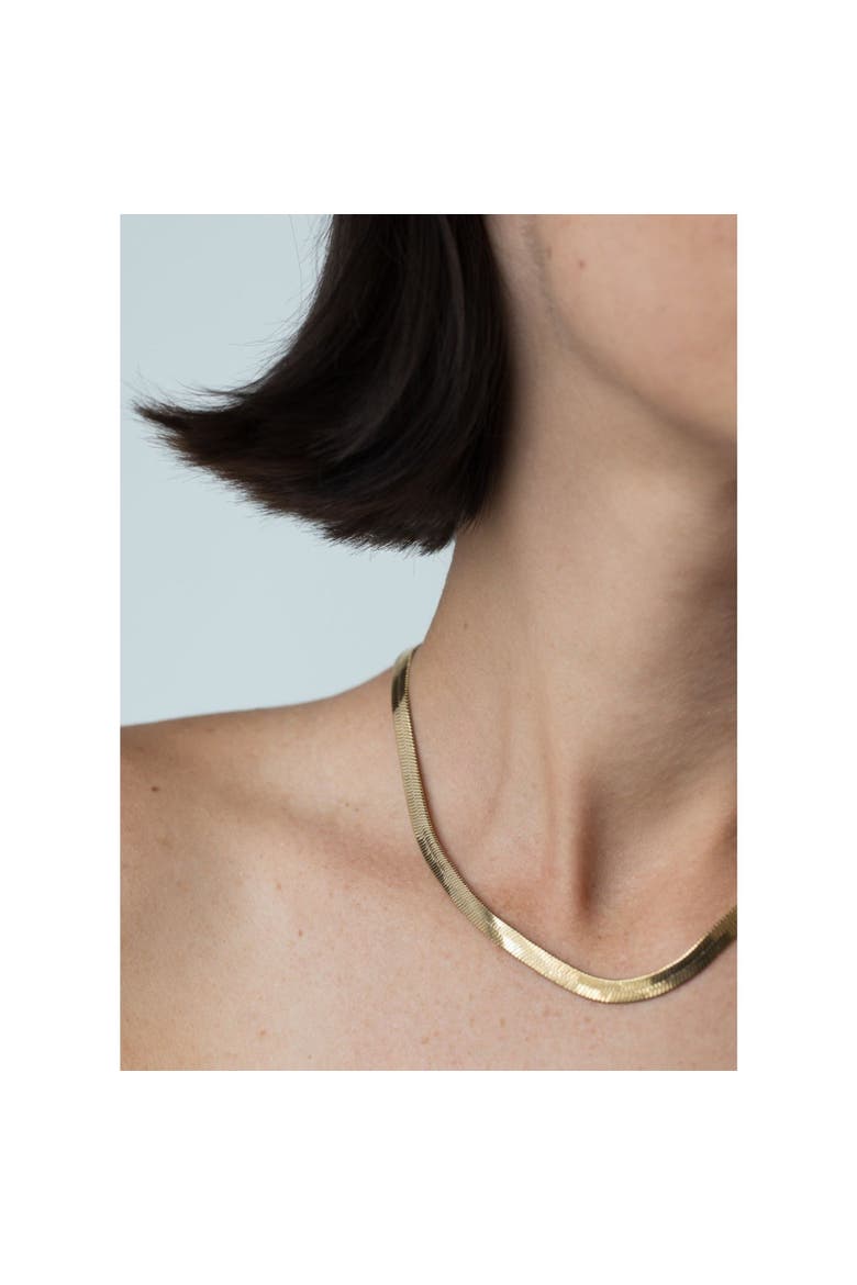 Gold Herringbone Chain Necklace, Alternate, color, Gold