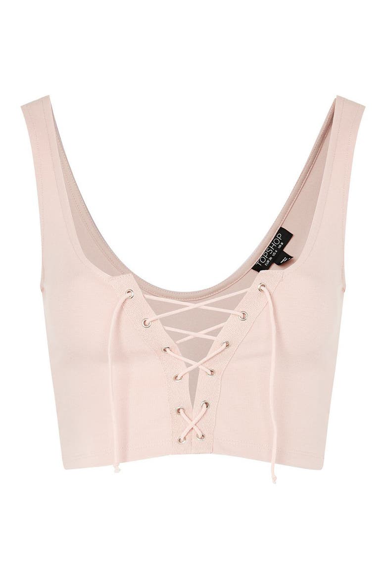 Lace Up Bralette, Alternate, color, NUDE