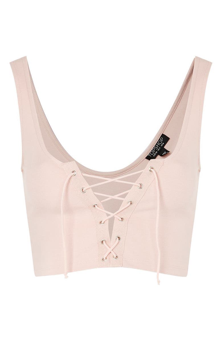 Topshop Lace Up Bralette, Alternate, color, 