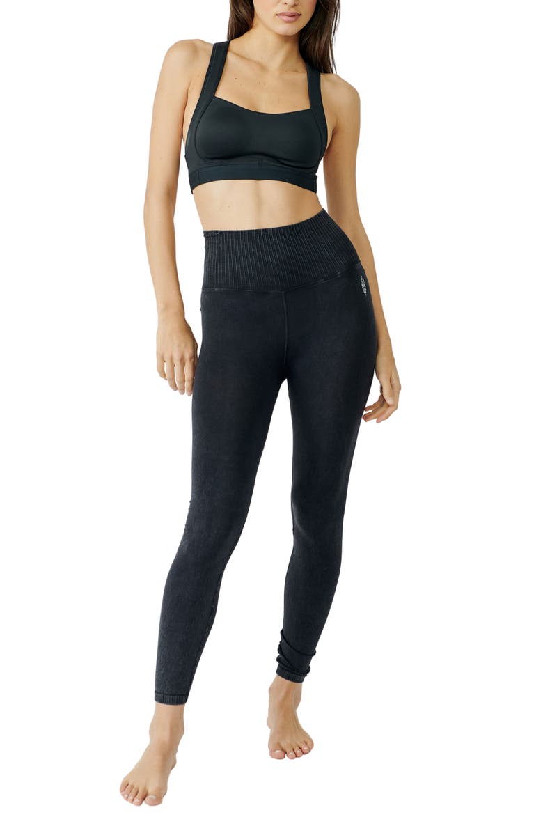 Free People FP Movement Good Karma Leggings, Alternate, color, Washed Black