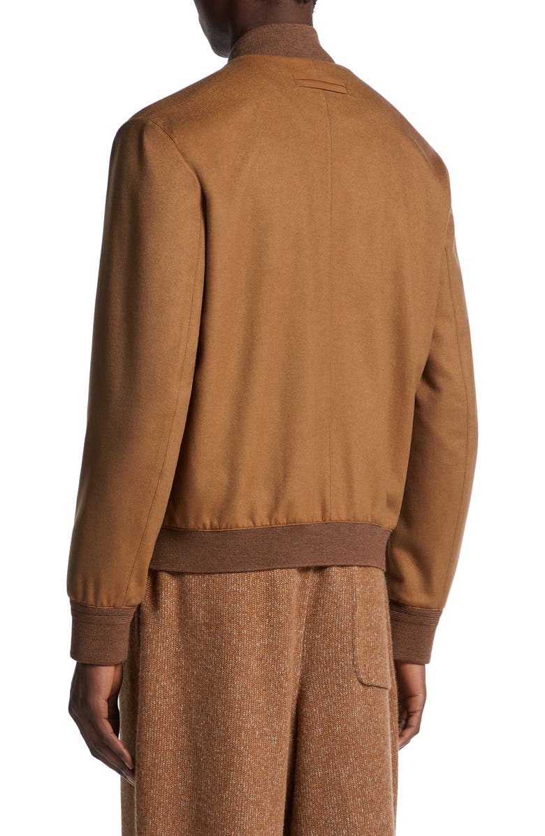 ZEGNA Water Repellent Elements Oasi Cashmere Bomber Jacket, Alternate, color, Vicuna