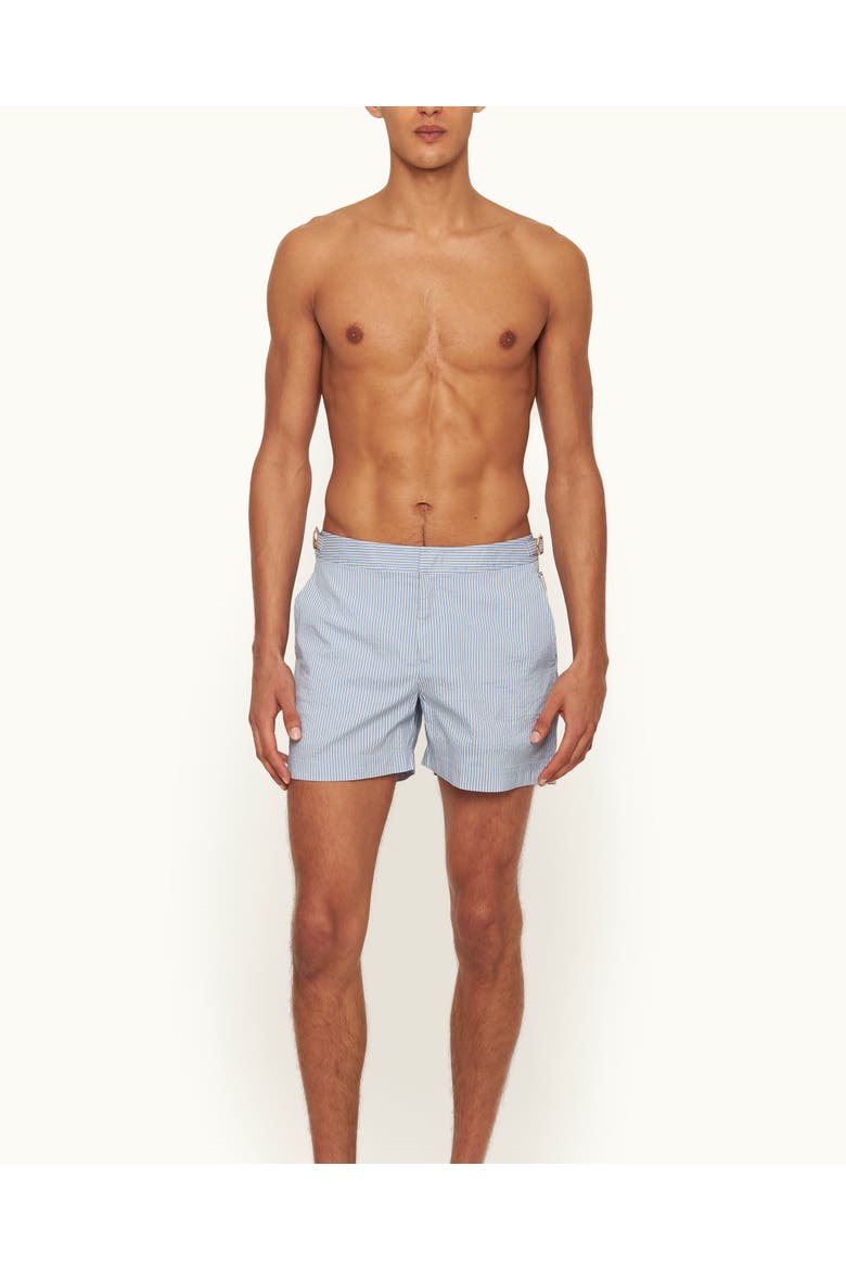 Bulldog Tailored-Fit Swim Shorts, Alternate, color, Wave Blue