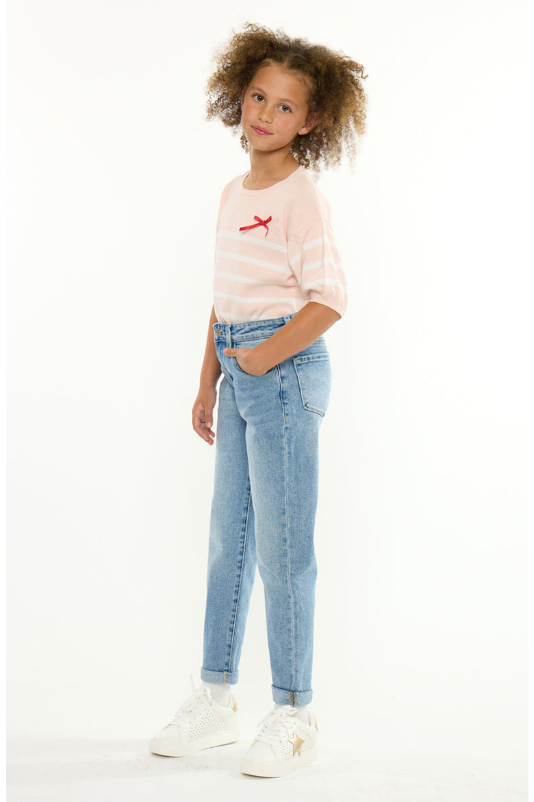 Halo Mid Rise Mom Jeans, Alternate, color, Light Wash