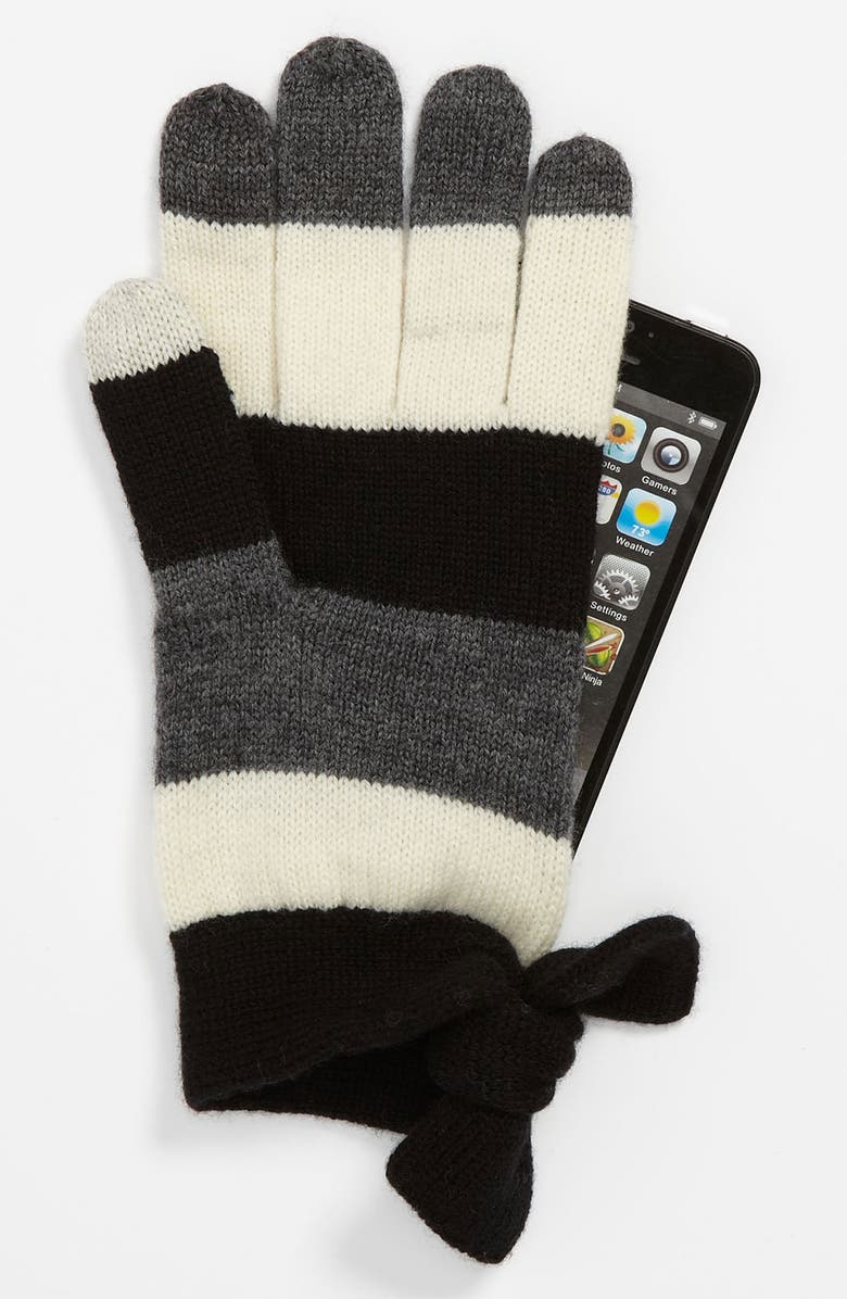 Kate Spade New York bow tech gloves, Alternate, color, 