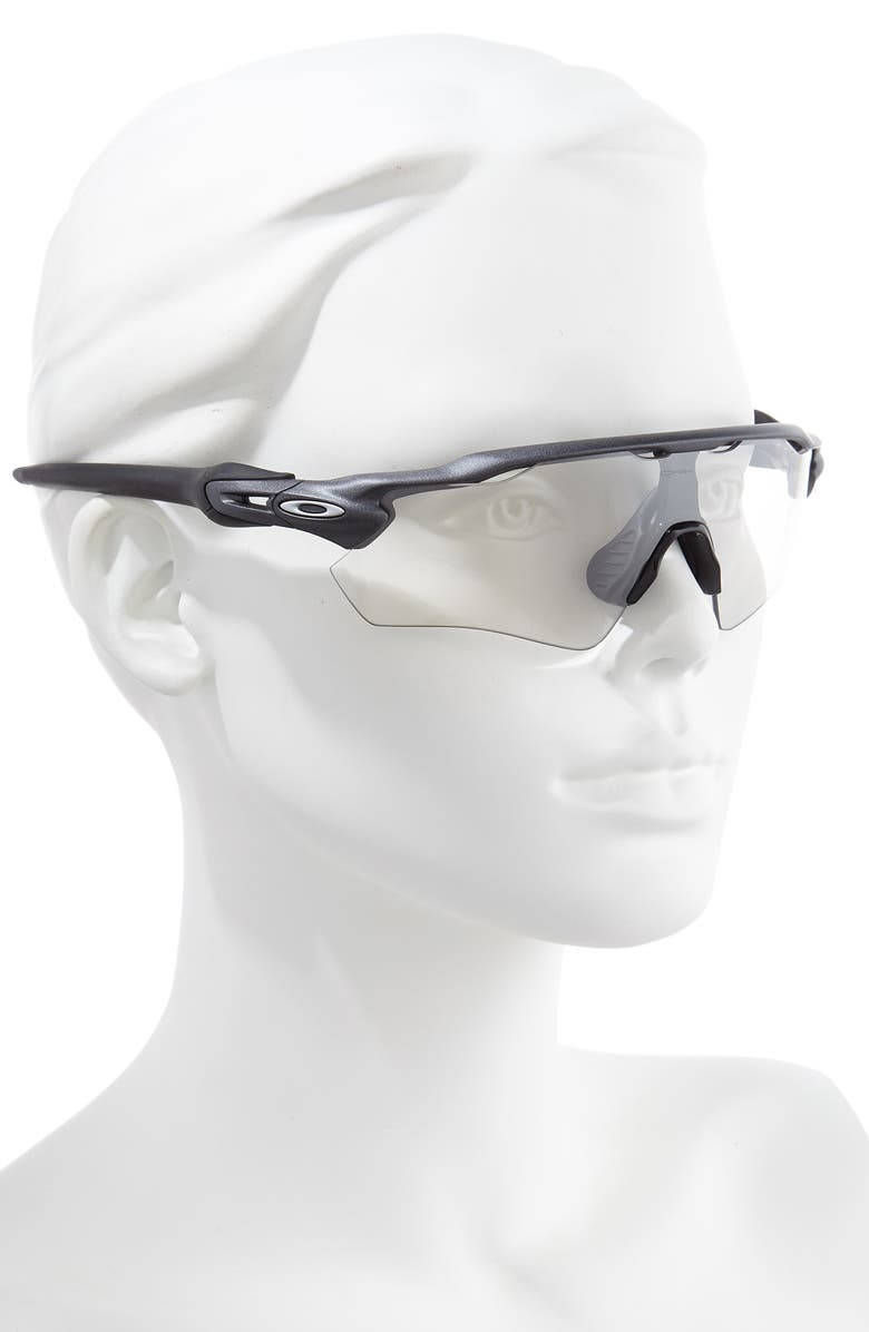 Oakley Radar<sup>®</sup> EV Path 138mm Polarized Photochromic Shield Wrap Sunglasses, Alternate, color, Steel/ Black