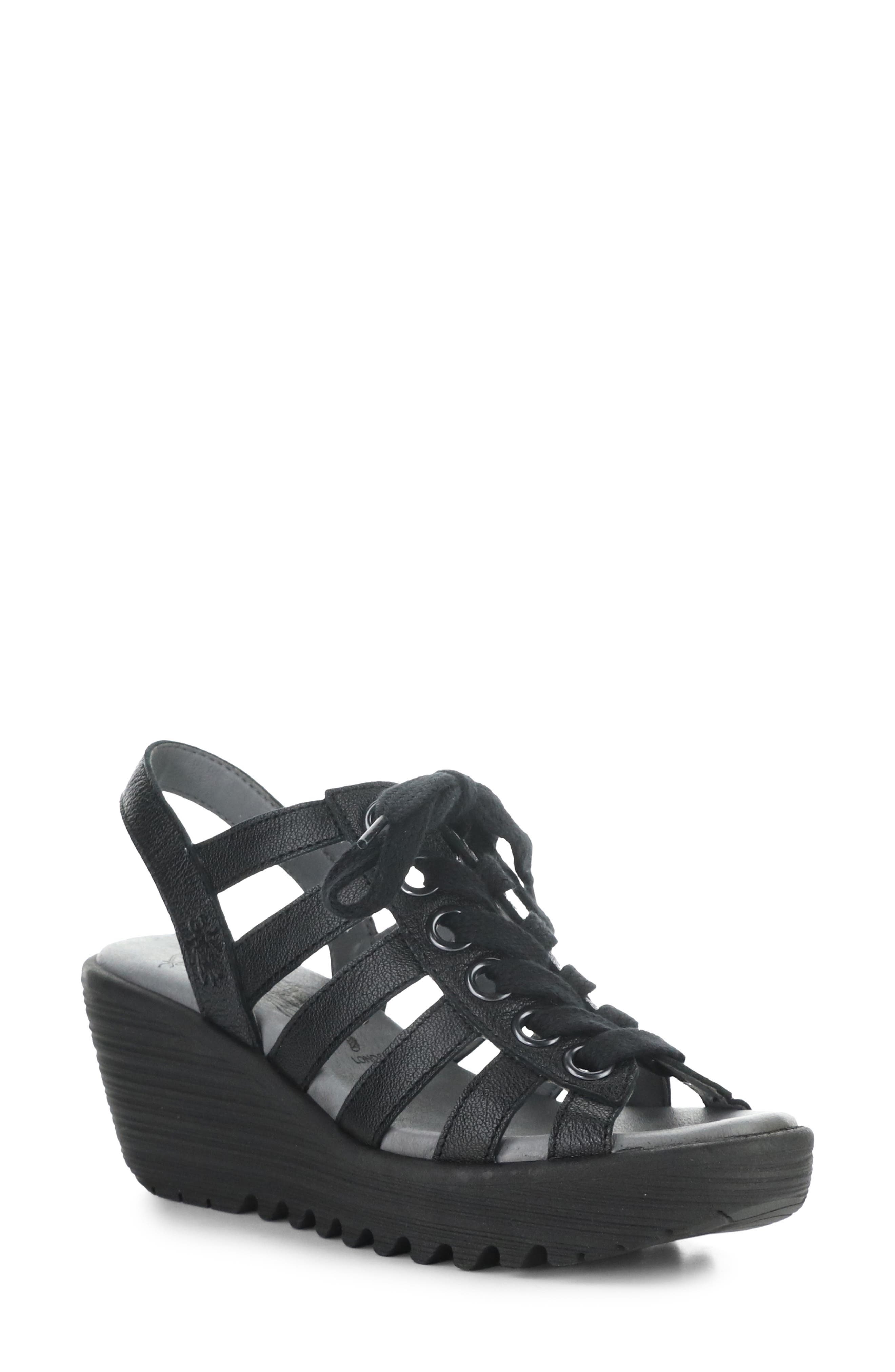 Fly London Litu Strappy Platform Wedge Sandal, Main, color, 