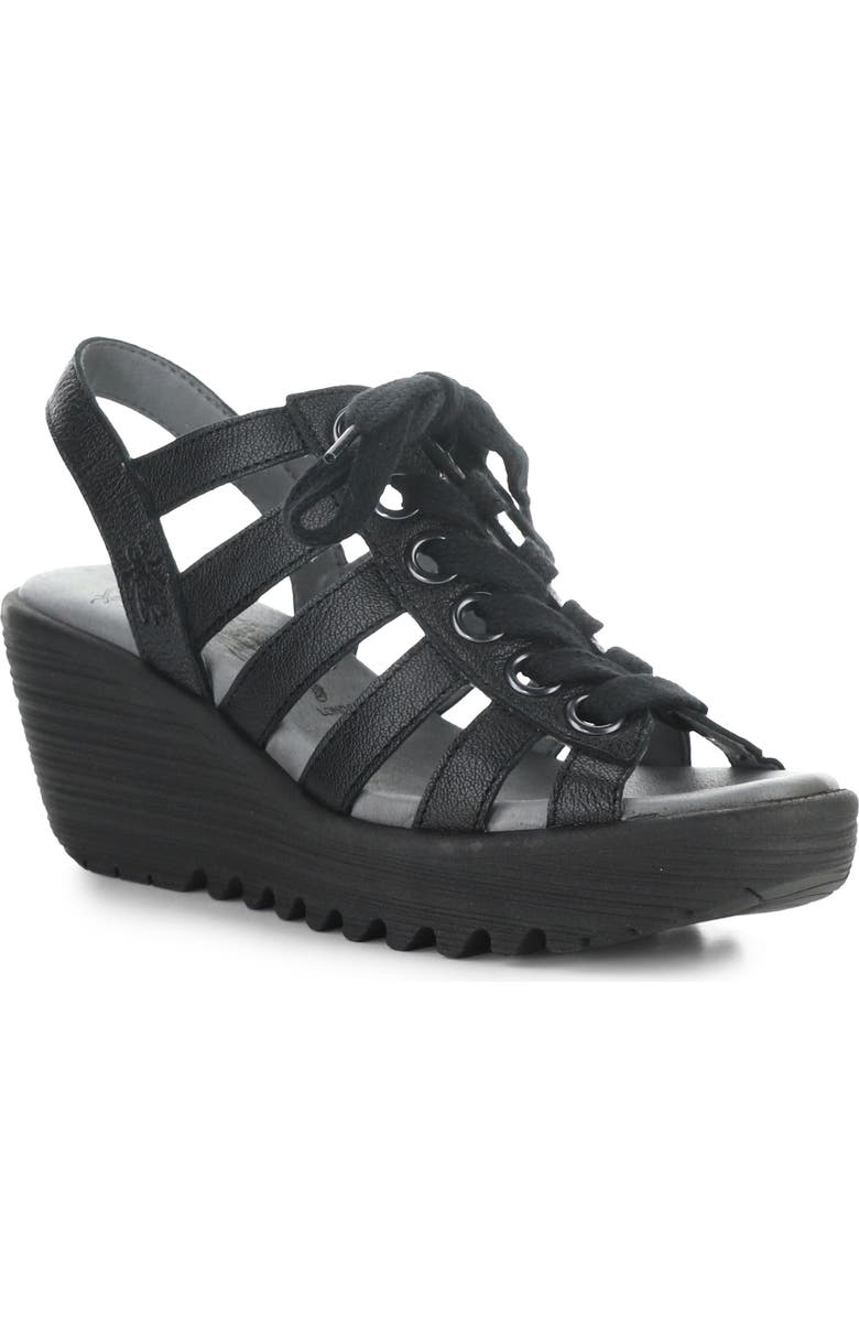 Fly London Litu Strappy Platform Wedge Sandal, Main, color,