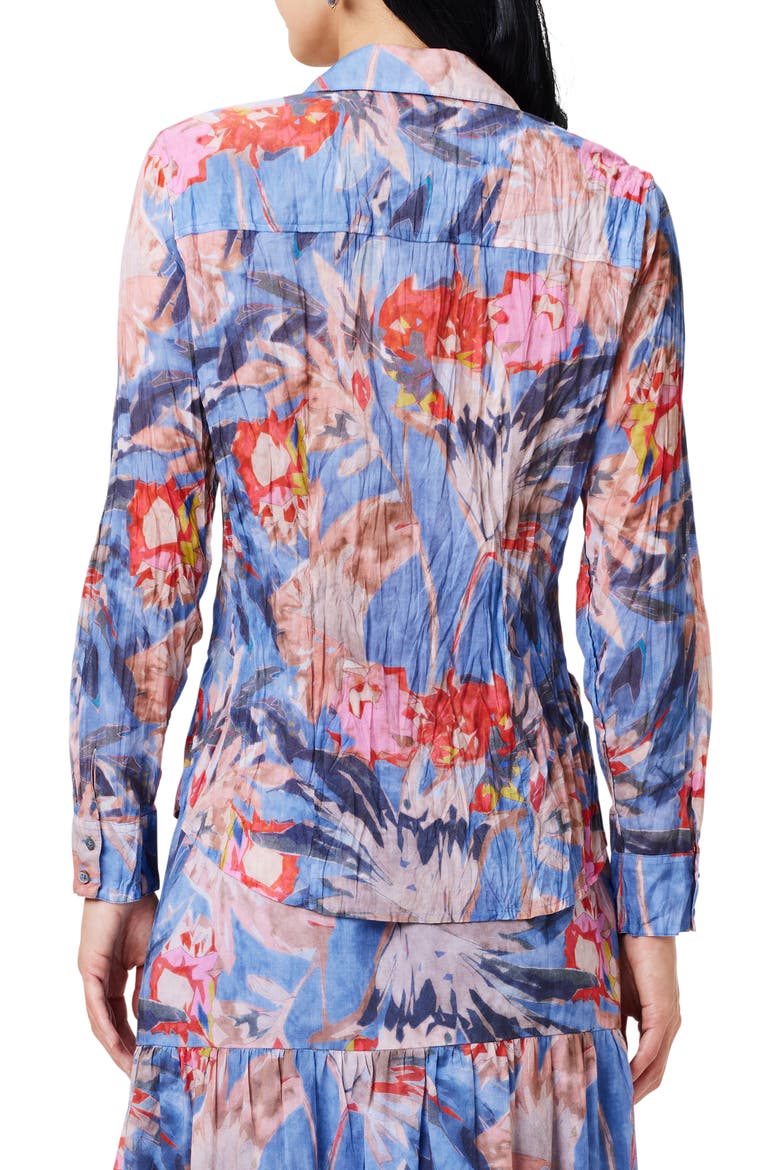 Dreamscape Crinkle Button-Up Shirt, Alternate, color, BLUE MULTI