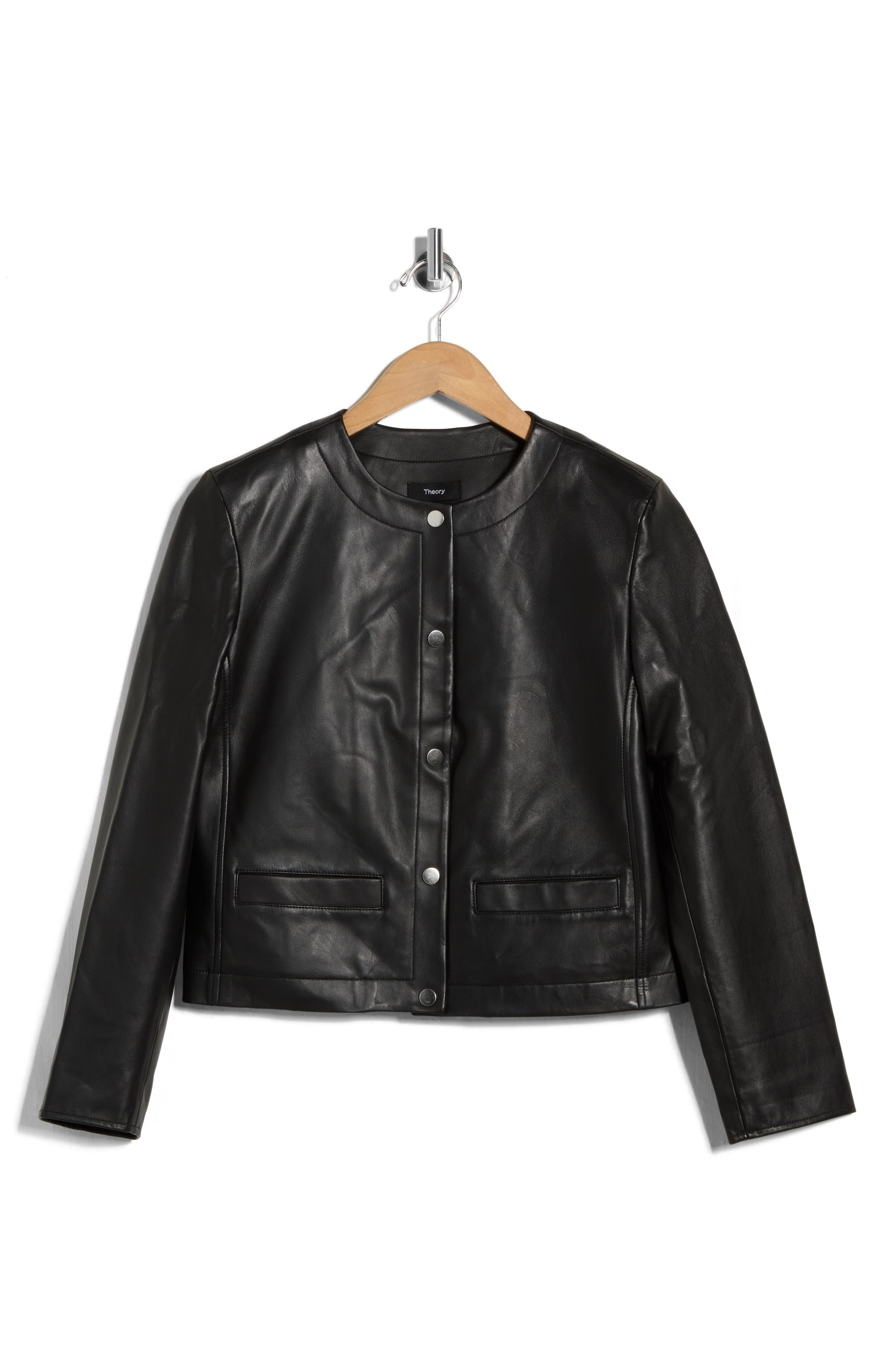 Theory St. Crop Leather Jacket