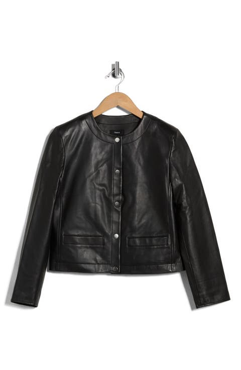 St. Crop Leather Jacket