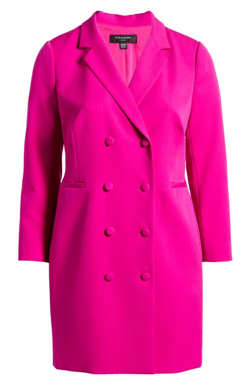 Tahari Asl Milano Long Sleeve Coat Dress In Shocking Pink