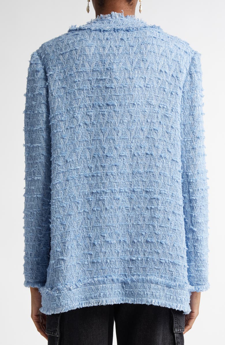 Dolce&Gabbana Fringe Tweed Collarless Jacket, Alternate, color, 