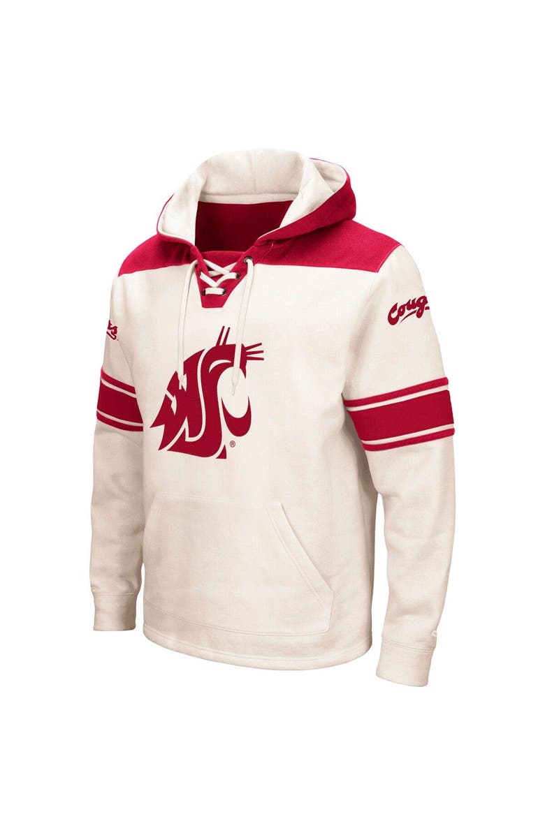 COLOSSEUM Men's Colosseum Cream Washington State Cougars 2.0 Lace-Up Pullover Hoodie, Alternate, color, Cream