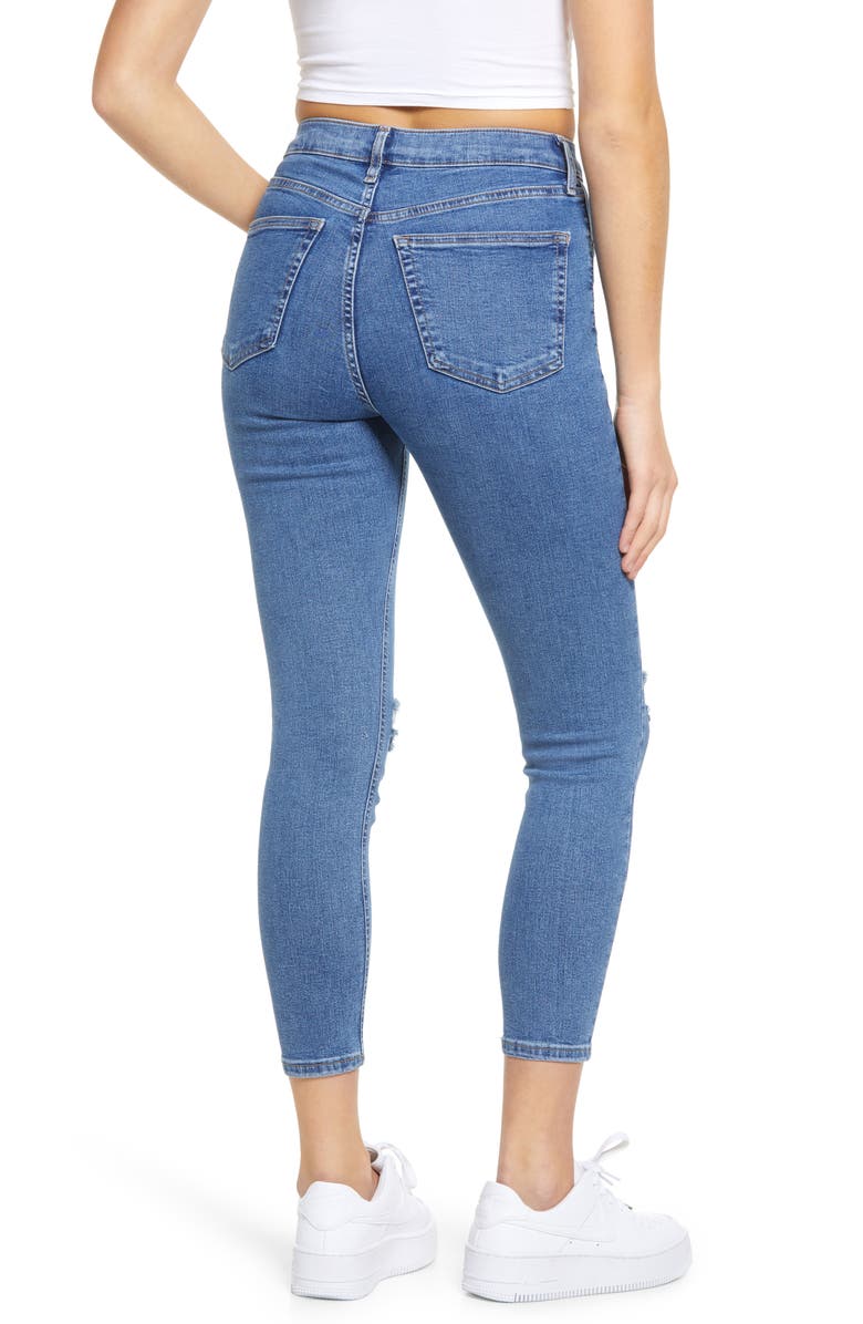 Topshop Jamie Ripped Ankle Skinny Jeans, Alternate, color,