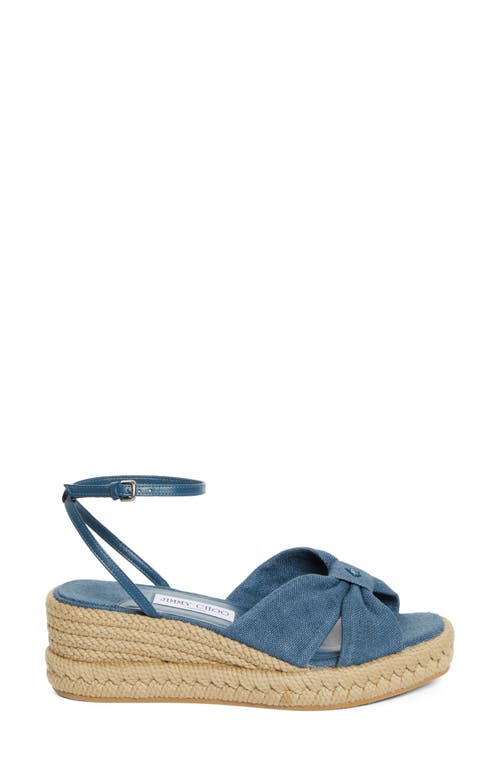 Jimmy Choo Aella Espadrille Wedge Sandal In Denim Blue