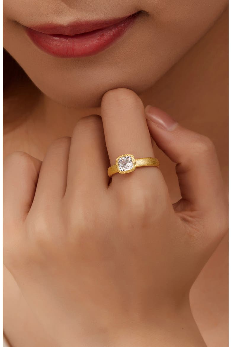 Cushion Cut Simulated Diamond Ring, Alternate, color, WHITE