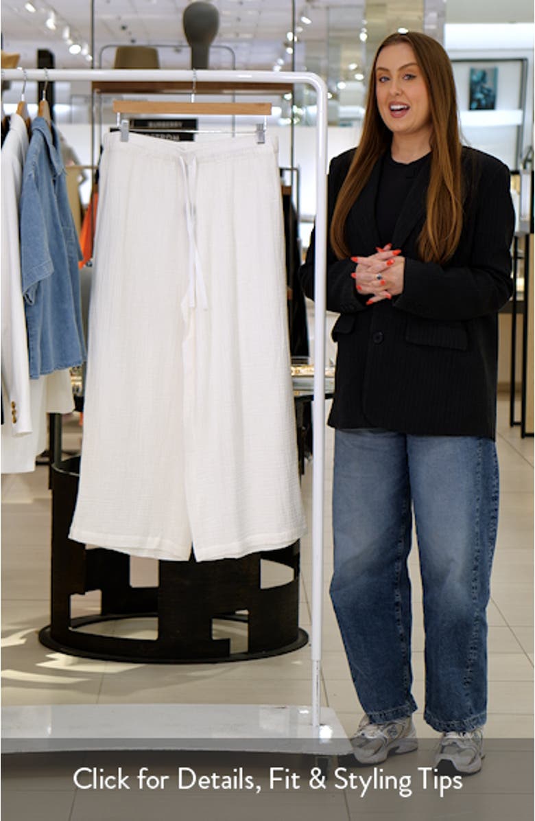 Wide Leg Organic Cotton Ankle Pants, sales video thumbnail