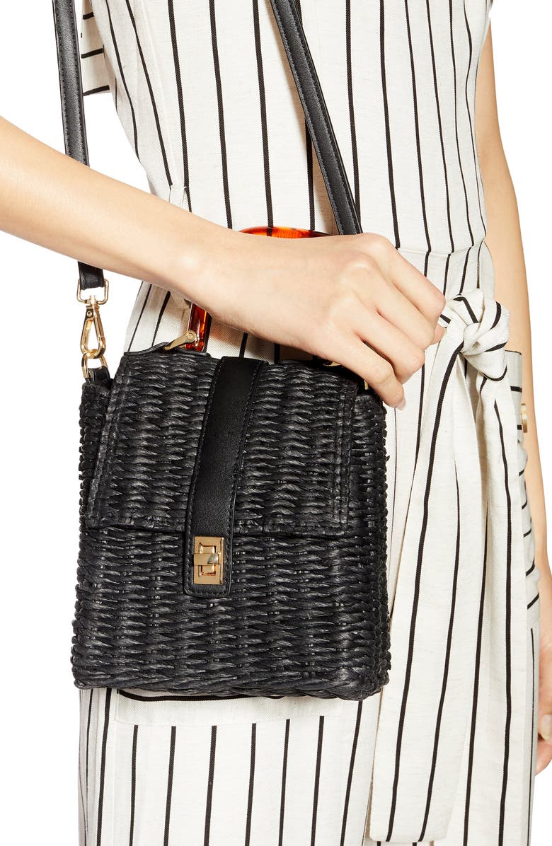 Topshop Skyla Top Handle Straw Grab Bag, Alternate, color,