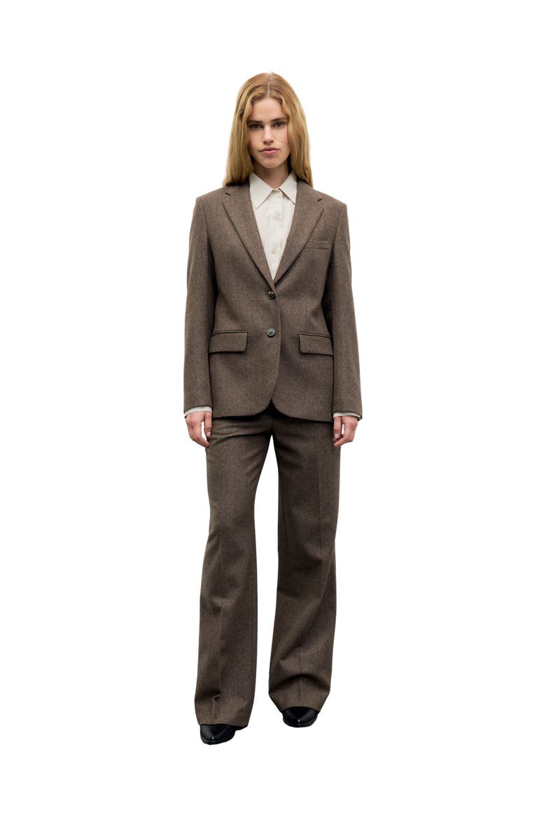 Jov Herringbone Blazer, Alternate, color, Brown