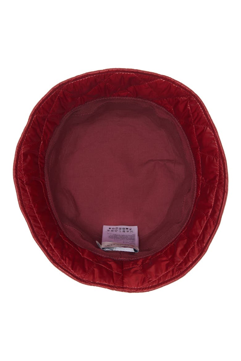 Diamond Quilted Nylon Bucket Hat, Alternate, color, RED AUBURN