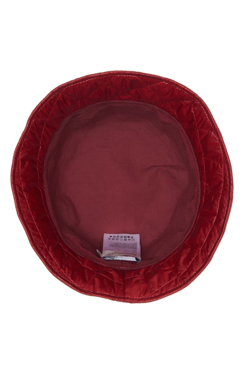 Moncler Diamond Quilted Nylon Bucket Hat, Alternate, color, Red Auburn