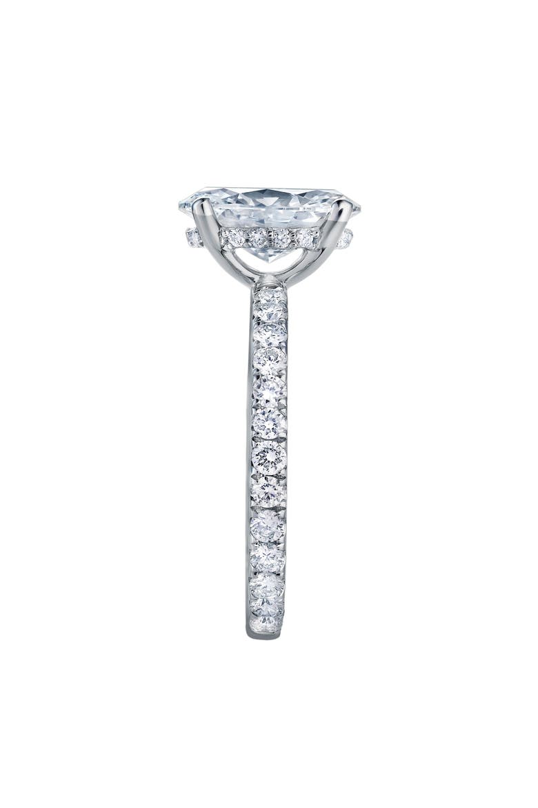 Eliana 14K White Gold Oval Lab Grown Diamond Hidden Halo Engagement Ring - 2 Ct, Alternate, color, 14K White Gold