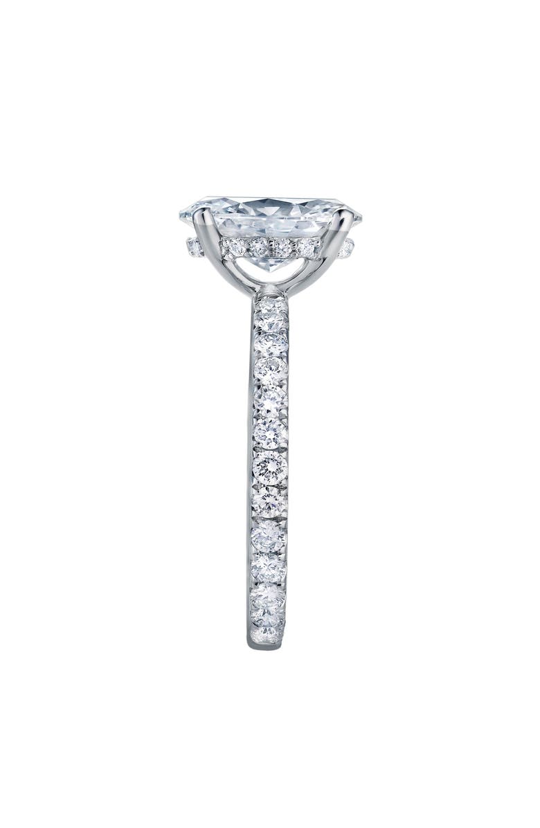 LuvMyJewelry Eliana 14K White Gold Oval Lab Grown Diamond Hidden Halo Engagement Ring - 2 Ct, Alternate, color, 14K White Gold