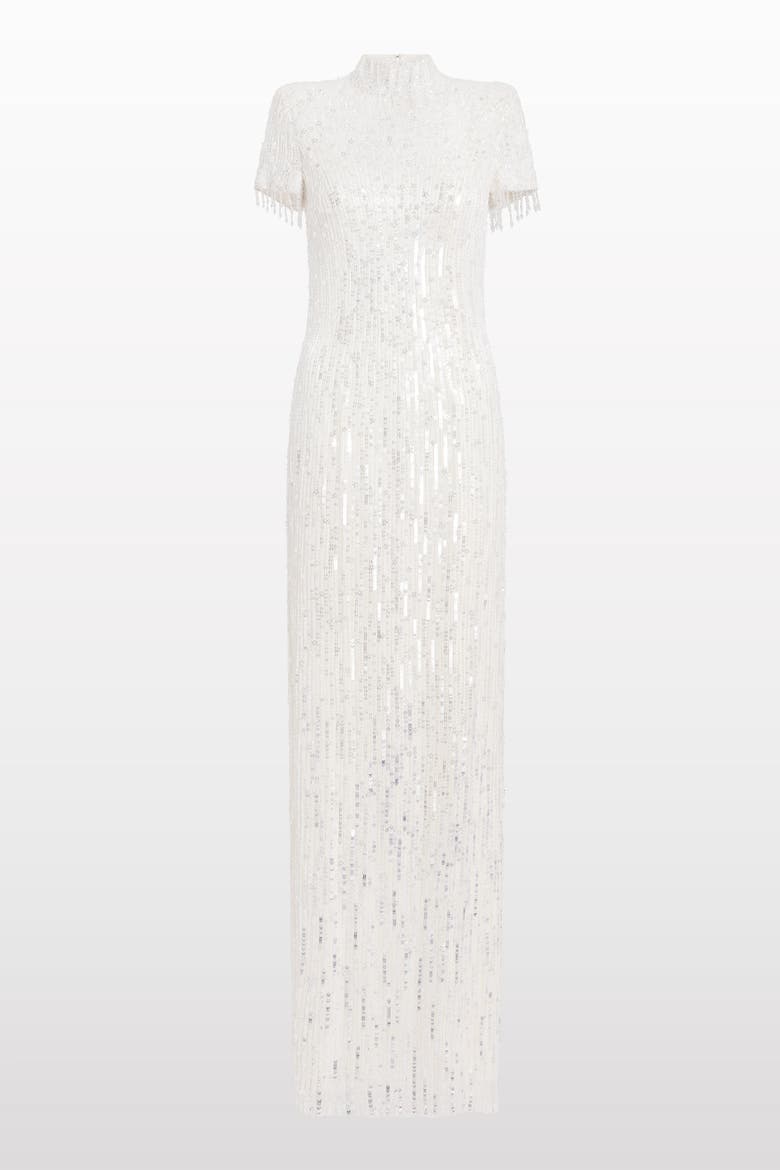 Madeleine Sequin Beaded Dress, Main, color, Ivory
