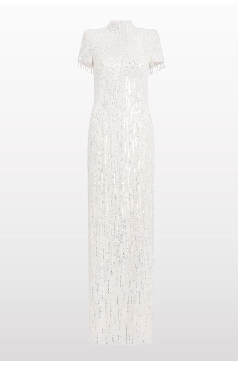 Jenny Packham Madeleine Sequin Beaded Dress, Main, color, Ivory