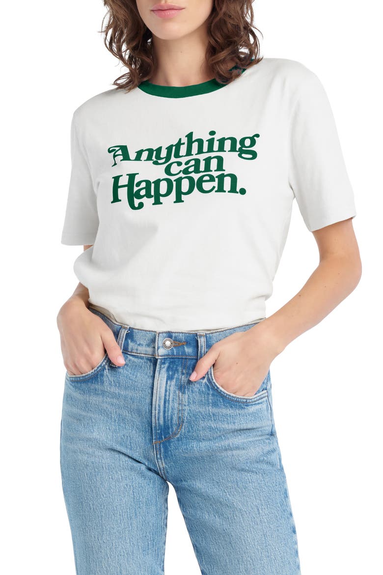 x 'Nobody Wants This' Anything Can Happen Graphic T-Shirt, Main, color, WHITE/ EMERALD