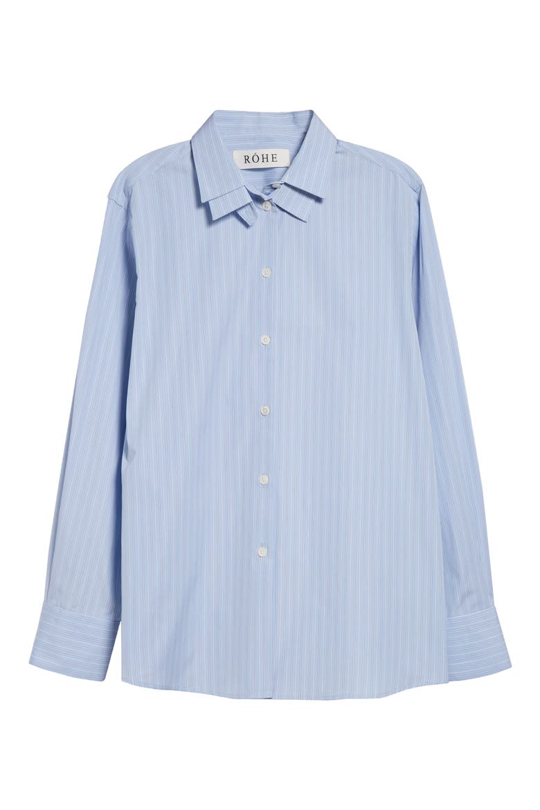 Double Collar Stripe Shirt, Alternate, color, BLUE STRIPE