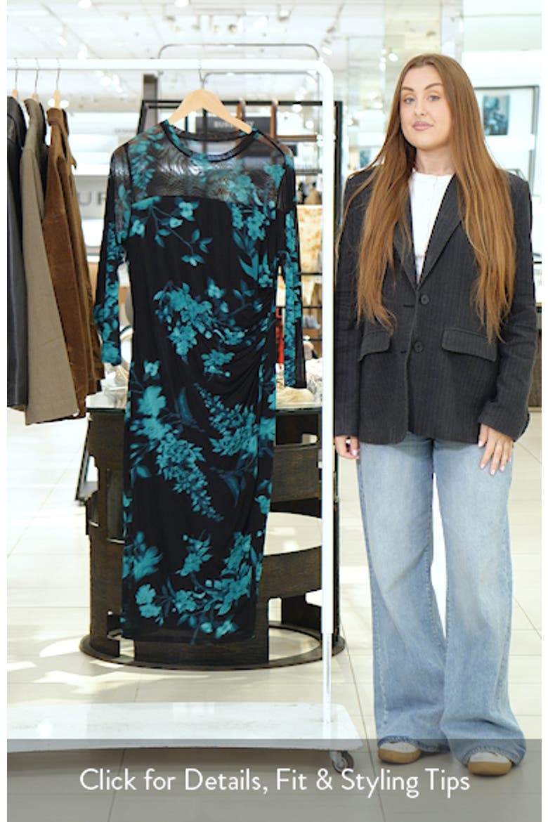 Printed Mesh Midi Dress video