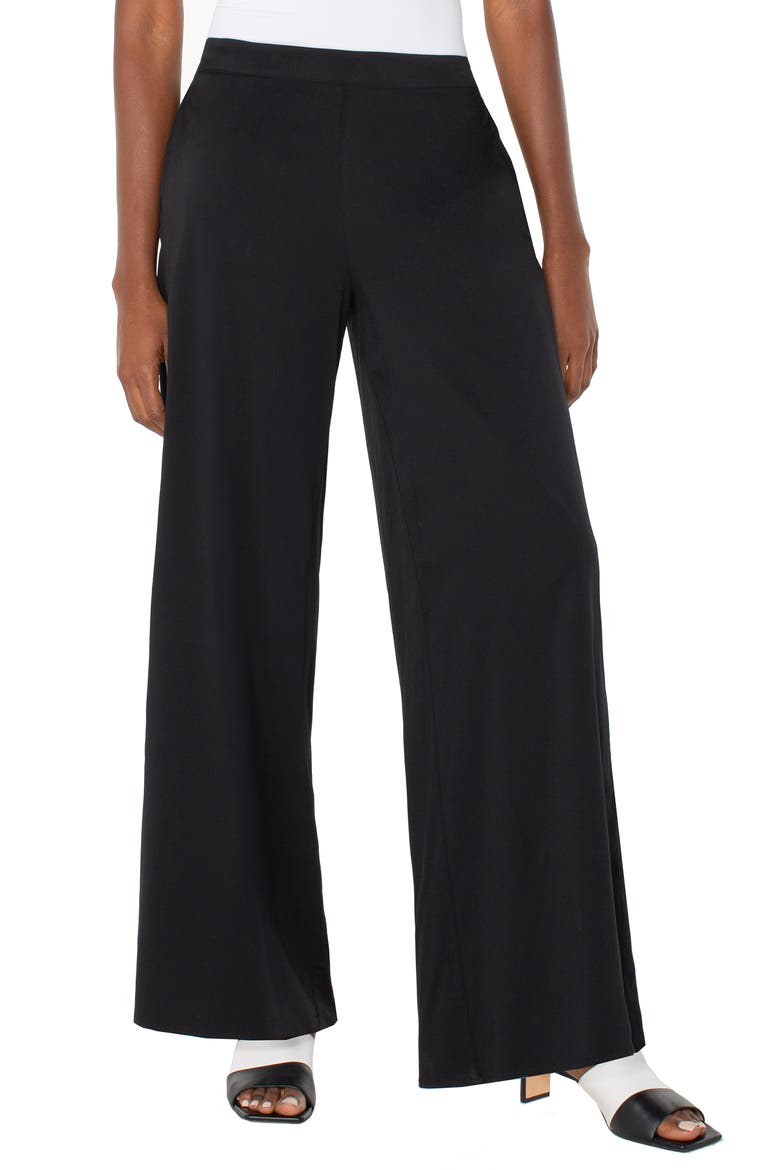 Pull-On Palazzo Pants, Main, color, BLACK